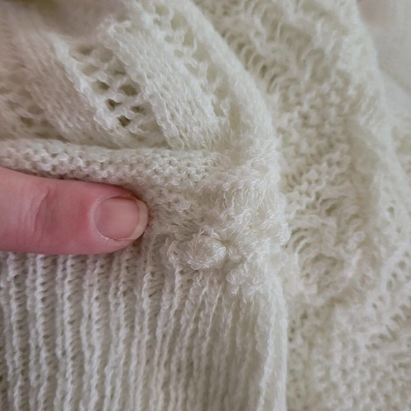 Torrid Sweater Womens Size 1X White Open Knit Crochet Long Sleeve Casual Top - Picture 10 of 11